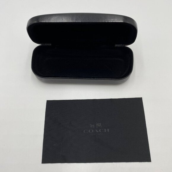 Coach Eye Glasses - Sunglasses Case w/Lenses Cleaner Cloth Black - Picture 7 of 8
